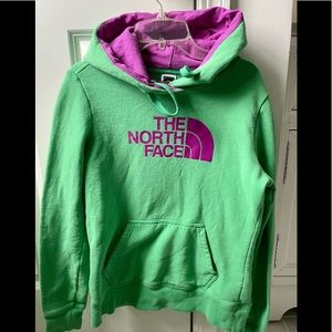 Green North Face hoodie